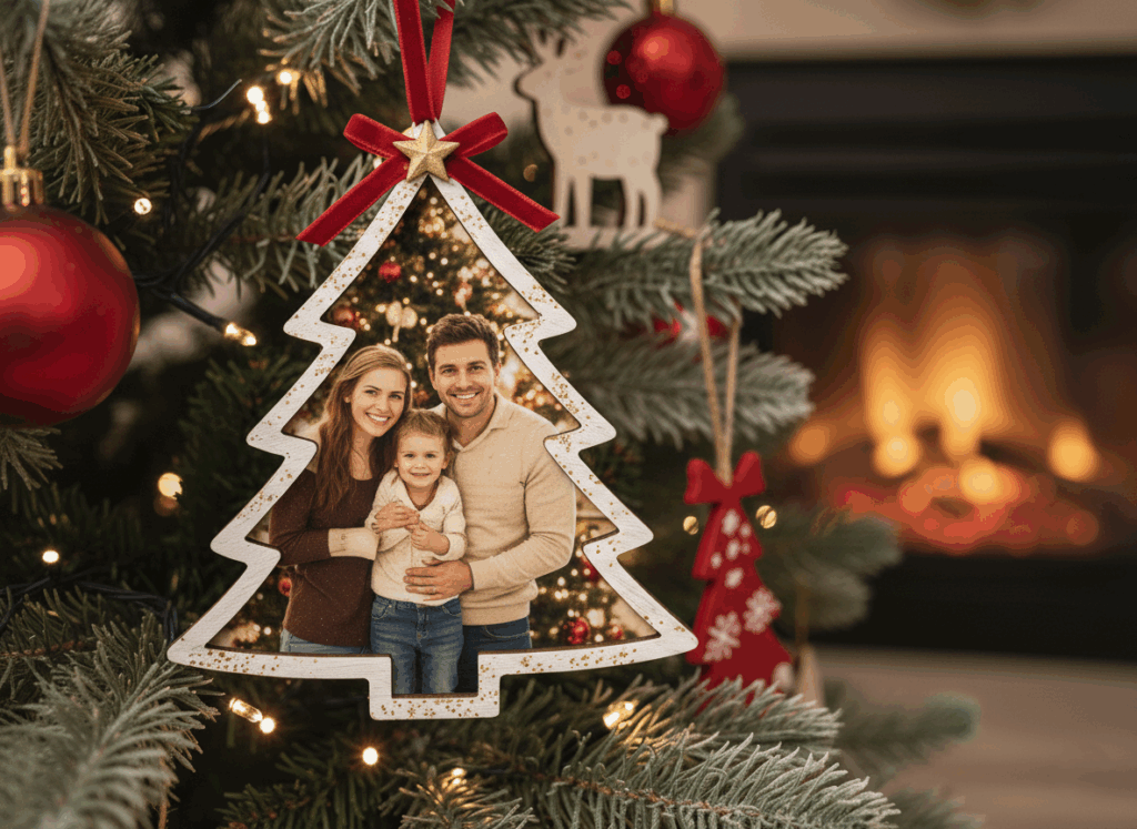 DIY Weihnachtsdeko: Baumschmuck mit Foto