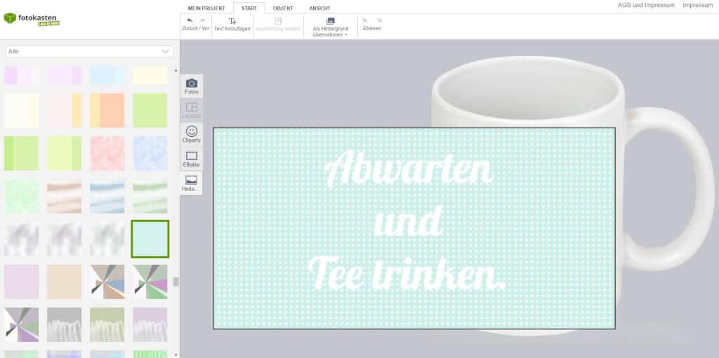 Tasse mit Schrift bedrucken