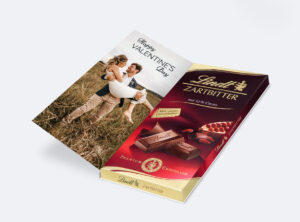 Lindt-Schokolade mit Karte