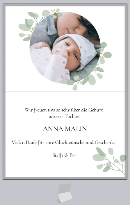 Babykarten gestalten mit floralen Elementen