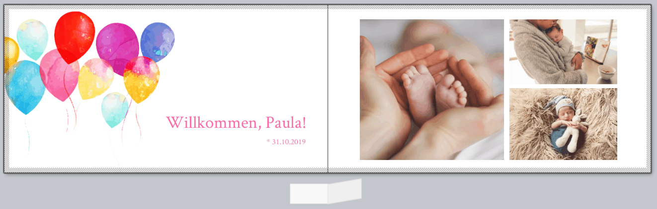 Babykarte mit Fotocollage