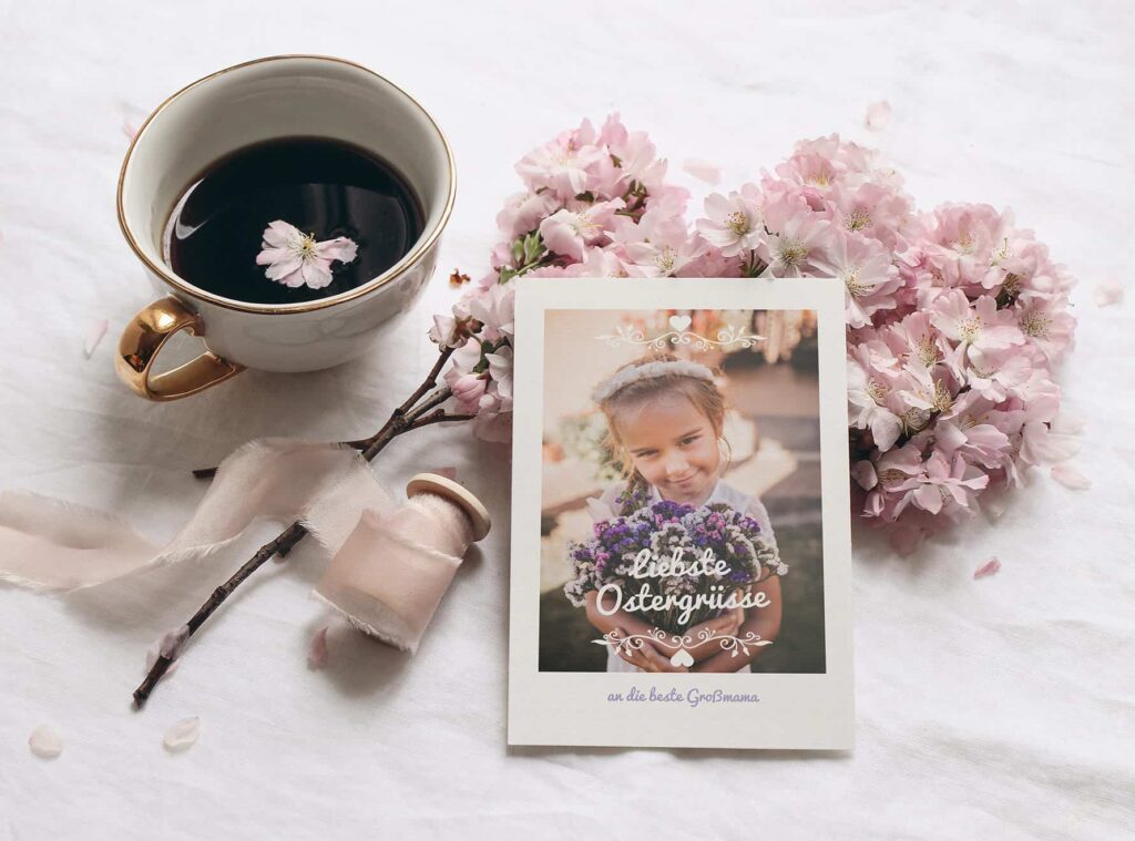 Klappkarte quer Schöne Ostergrüße verschicken