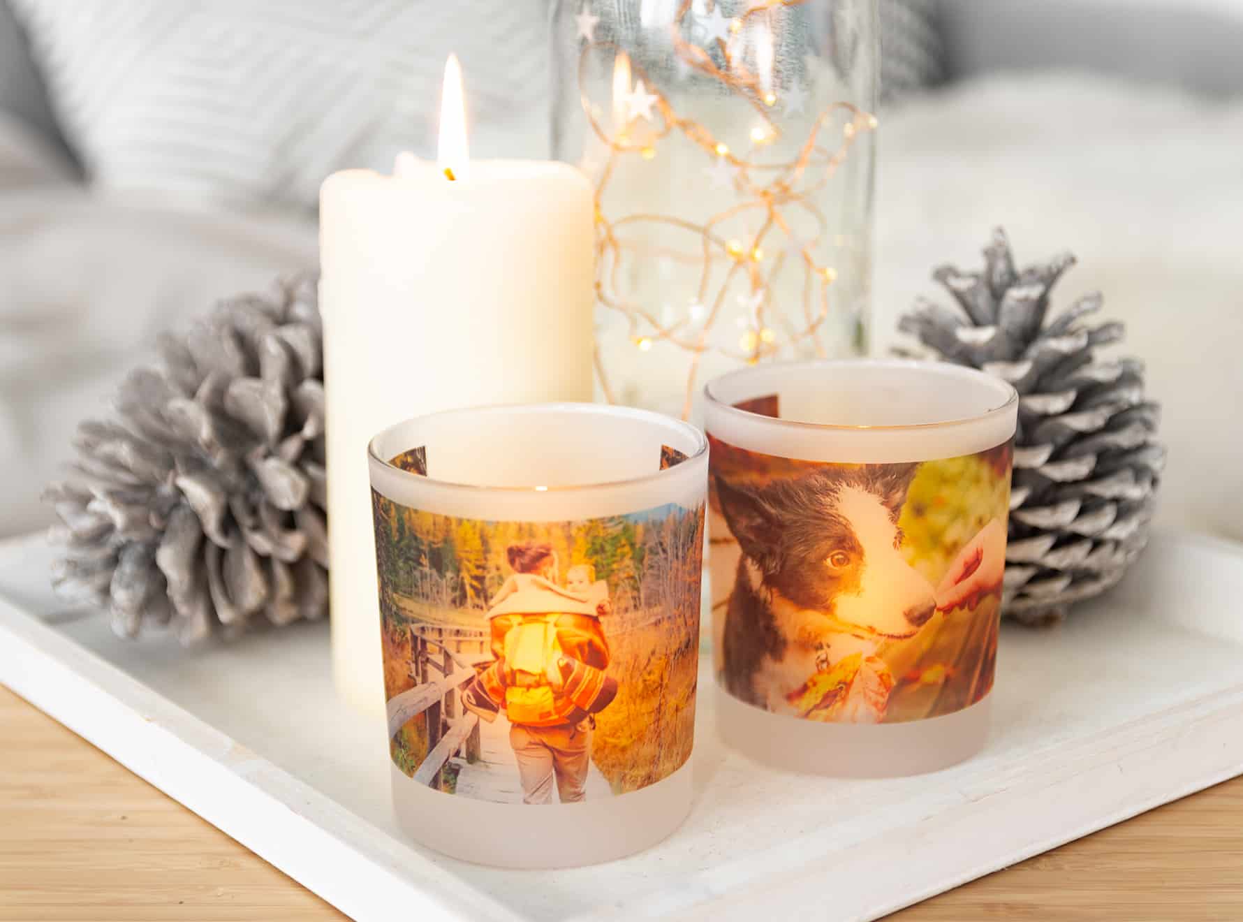 kleine nikolausgeschenke Windlicht mit Foto als kleine Geschenkidee zu Nikolaus