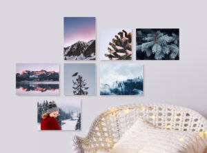 Magnetische Wandbilder im Winter-Look