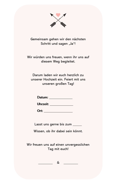 Texte für Hochzeitseinladungen: Beispiel 1