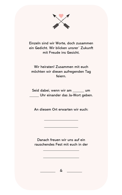 Texte für Hochzeitseinladungen: Beispiel 2