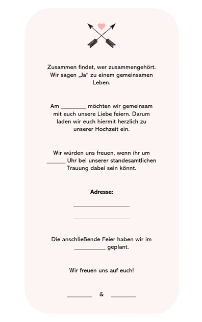 Texte für Hochzeitseinladungen: Beispiel 3