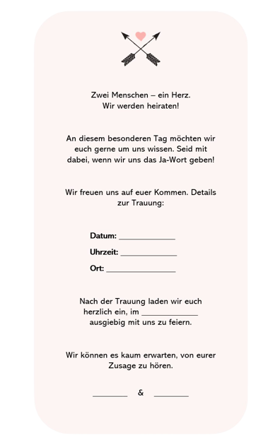 Texte für Hochzeitseinladungen: Beispiel 4