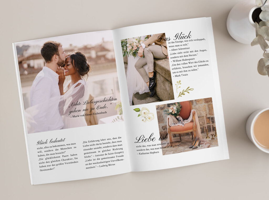 Fotoheft im A4-Format mit Texten