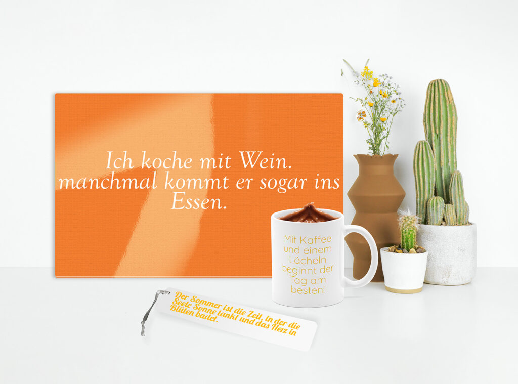 Fotoprodukte mit Sprüchen, ohne Bilder