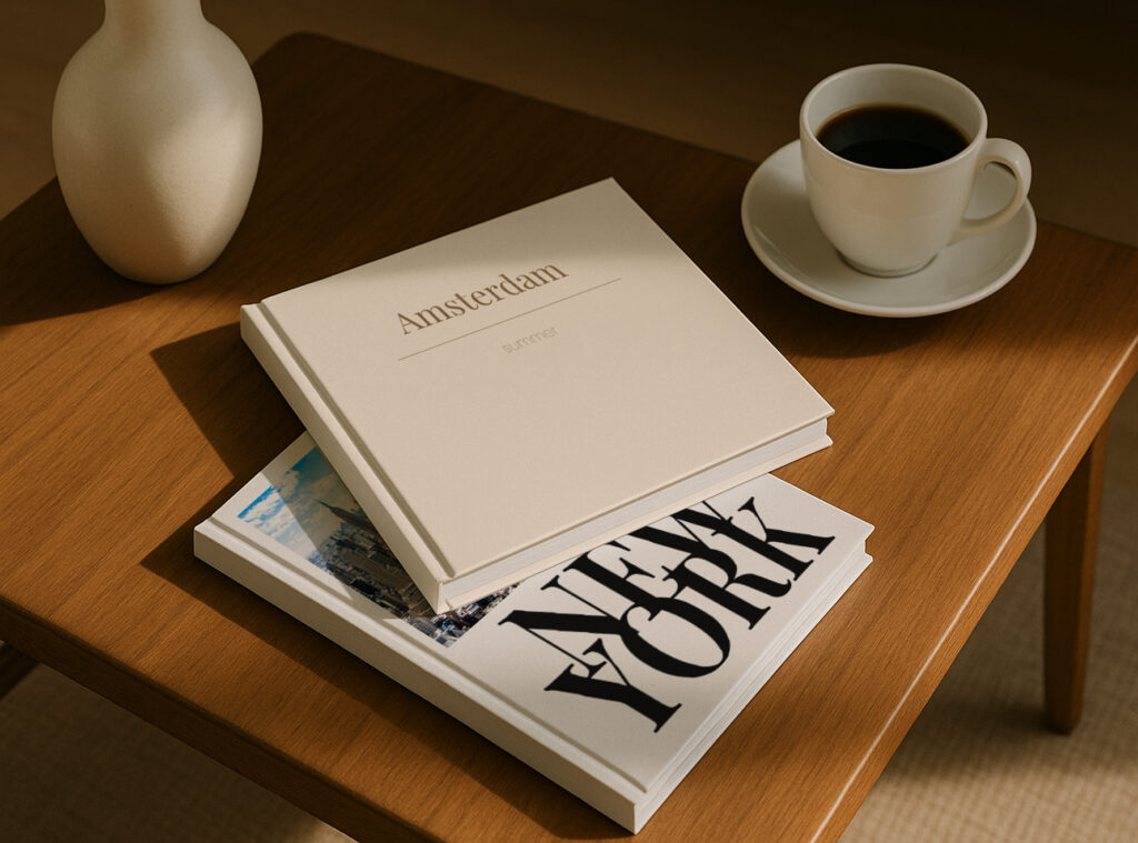 Coffee Table Books liegen auf dem Tisch
