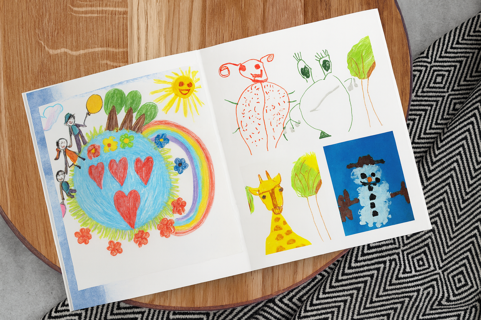 Kinderzeichnungen verewigen in einem Fotobuch 