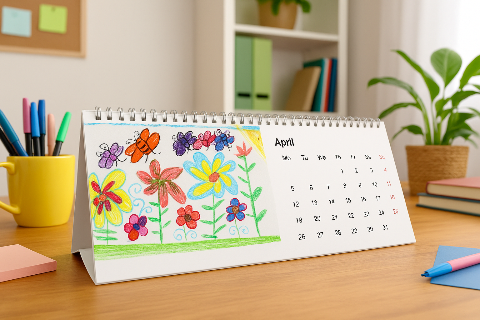 Kinderzeichnungen verewigen in einem Fotokalender